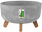 Prosperplast DGRL300LE Pot de Fleurs avec Pieds - 17,5 x Ø 28,5 cm - Pot de Fleurs Effet béton Gracia - Gris