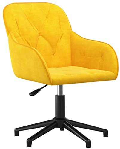 vidaXL Bürostuhl Drehbar Höhenverstellbar Chefsessel Drehstuhl Bürosessel Schreibtischstuhl Computerstuhl Gamingstuhl Büromöbel Gelb Samt