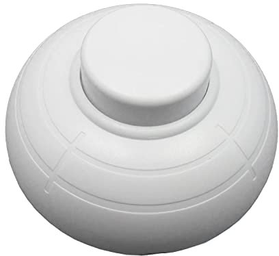 Fußschalter Rundfußschalter Fußtretschalter 230V 2A Druckschalter Schnurzwischenschalter 2-3 Adern Zwischenschalter Schnurschalter für Stehlamp Lampe | weiß