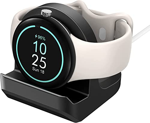 Non-Slip Silicone Charger Holder for Google Pixel Watch, Google Smartwatch 41mm Charger Dock with Cable Management Slot (Charger Not Included)