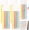 640 Stück Lange Haftstreifen zum Text Markieren 14x0.5cm Pastell Transparente Haftnotizen Selbstklebend Beschriftbare Seiten Fahnen zum Markieren Textmarker Streifen Markierung