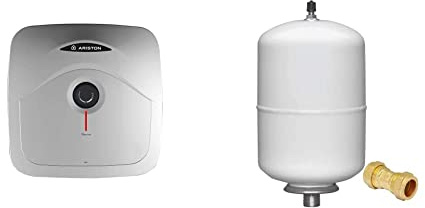 Ariston Andris R 15 L Undersink Electric Water Heater, 3kW, Control Unit, B Class ErP Rating, Economy “E” Setting, Manufactured to be Installed in UK & KIT A 2L Expansion Vessel & Non-Return Valve