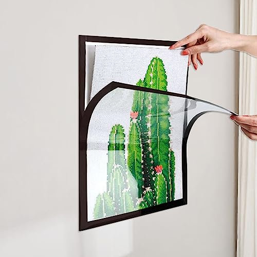 IGTOPS Cadre de peinture diamant - 25 x 25 cm - Cadre photo autocollant - Magnétique - Peinture diamant 5D - 25 x 25 cm