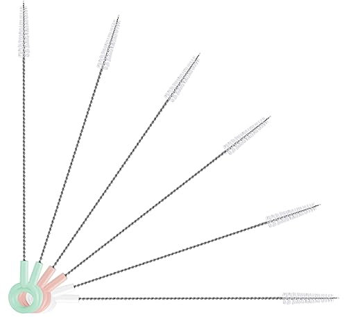 Vicloon Reinigungsbürsten, 6 Stück Flasche Reinigungsbürsten Milchschlauchbürste Nylon Schlauchbürste Set für Reagenzgläser Reinigen Teekanne Düse Trinken Strohhalme