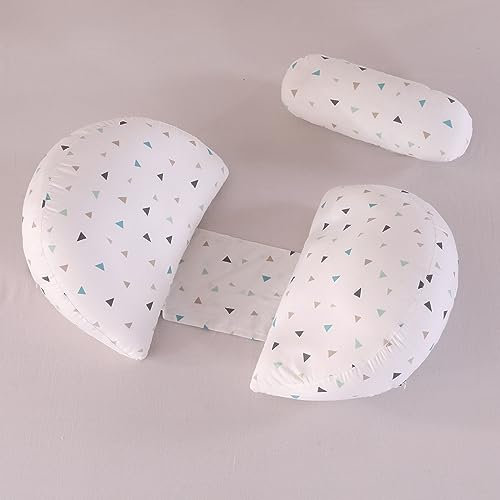 SHANNA Neu Schwangerschaftskissen Einstellbar, Komfortkissen Erwachsene, Ganzkörperkissen, Stützkissen Body Pillow, Stillkissen Körperkissen Abnehmbar Waschbar(Dreieck Weiß)