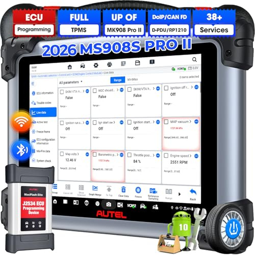 Autel MaxiSYS MS908S PRO II: ECU Programming, Active Test, 40+ Resets | 2026 Diagnostic Scanner PMI Coding Adaption as Ultra MS909 Elite 2 Pro, Level-Up of MK908P II J2534 Tool, AutoScan 2.0