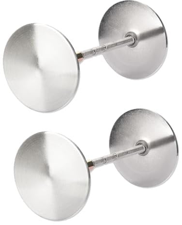 Handleset Copertura per foro, tappo rotondo decorativo per porta, piastra in metallo, per riparazione di fori, serratura e foro per porte interne e esterne (2 pezzi, argento)