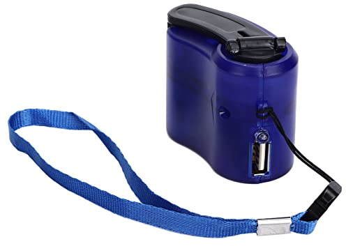 USB-Handkurbel-Telefonladegerät, Tragbares Mobiltelefon-Notfallladegerät für Outdoor-Wandercamping, 3 Bis 8 Stunden Standby-Zeit, Kurbelbetriebenes Smartphone-Ladegerät mit (Blue)