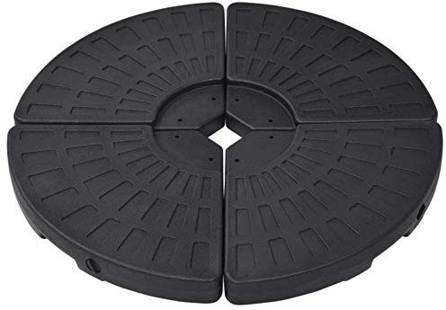 ZEYUAN Socle de Parasol en Forme d'éventail 4 pcs Noir,Pied De Parasol,Pied De Parasol Lourd,Pied De Parasol sur roulettes