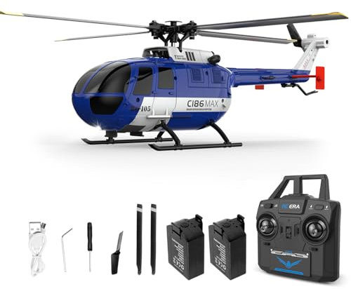 Hylukon Ferngesteuerter Hubschrauber, 2,4G RC Helikopter 6-Achsen-Gyroskop 4 Kanäle, Querruderfreier Helikopter mit Funktion zur optischen Flusspositionierung Niederspannungsalarm