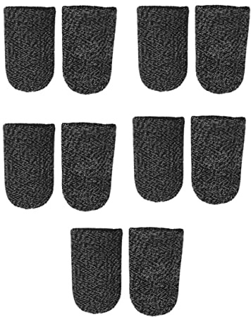 KITANDOVE Fingerhüllen Für Handyspiele Atmungsaktive Fingerabdeckung 10 Stück Elastisch Schwarz Für Mobile Gaming Fingerhülsen Für Grip