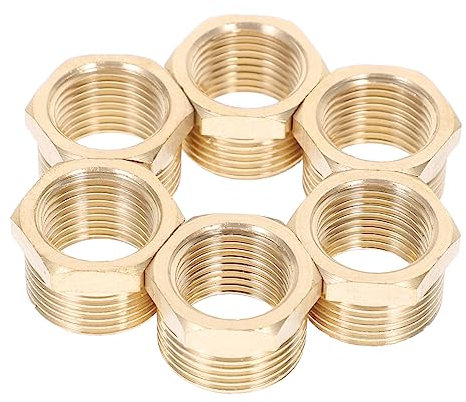 Supvox 6 Stück Messing-schlauchadapter 3/4 Auf 1/2 Gewinde Reduzierstück Schnellanschluss Für Gartenschläuche