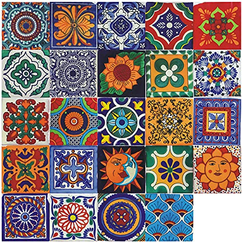 Umelee Pegatinas de Baldosas 48 Piezas, 15×15 cm, Adhesivos para Azulejos Adhesivo e Impermeable de Estilo Marroquí, Adhesivo PVC de Pared para Bricolaje, Cocina, Baño, Dormitorio, Oficina, Muebles