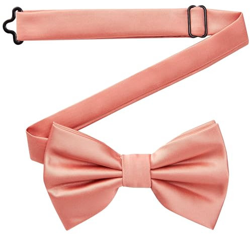 DonDon Fliege Herren handgefertigt Seiden-Look 12 x 6 cm Fliege Lachsfarben