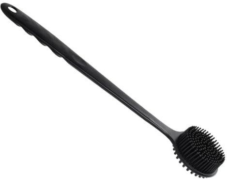 Kaslaider Cepillo de Silicona para Ducha con Mango Largo, Exfoliante Corporal Doble Cara para Espalda y Masaje, Suave y Cómodo para Limpieza Profunda de Piel, Ideal para Baño y Viajes