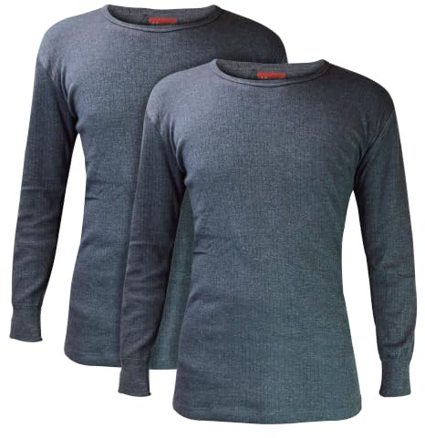 HEAT HOLDERS - 2er Pack Herren Thermo Innenfleece Outdoor Langarm Baumwolle Reich Unterhemd