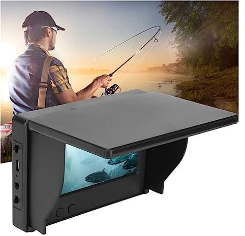Underwater Fishing Camera 4.3 Inch Fish Finder Screen IPS Full Screen 800x480 CVBS Input 3.5mm Interface with Sun Visor Fish Finder Screen for Fishing