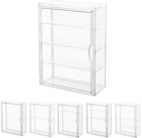 Vitrine en Verre pour Collection, Boîte de Présentation en Acrylique Transparent à 4 Niveaux pour Figurines Pop, Funko Pop, Mini Figurines, Objets de Collection, DIY (39×29×12cm)