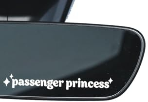 FUGLUS 4 Stück Passenger lustige Autoaufkleber Passenger Princess, Autoaufkleber aus hochwertigem Vinyl für Spiegel und Fenster für Frauen mit einzigartigem Design (Weiß)