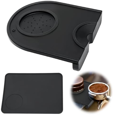 2PCS Espresso Tamping Mats, Coffee Tamper Mat, Anti-Slip Silicone Coffee Mat for Portafilter Barista Accessories, Waterproof and Heat Resistant