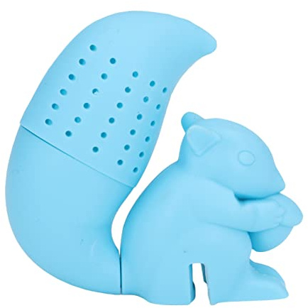 WAHEWUD Eichhörnchen-Teesieb, niedliches Tee-Ei aus Silikon, wiederverwendbar, leicht zu reinigen und bequem zu verwenden, neuartiger Loseblattfilter für Ihre Freunde und Liebhaber (blue)