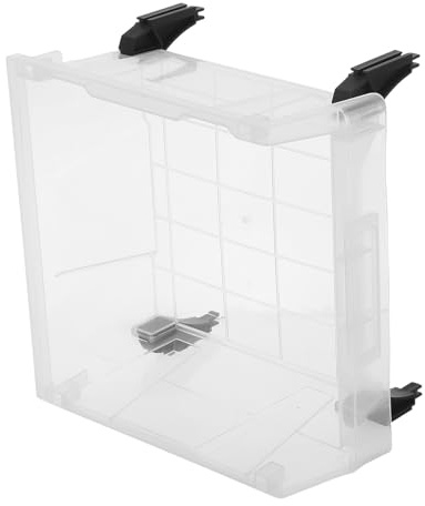 HAMPPLIES Portable Project Shelf Bin Garage Workshop Storage Bin Plastic Boxes Small Open Top Clear Tool Bench Organizer Transparent Pp