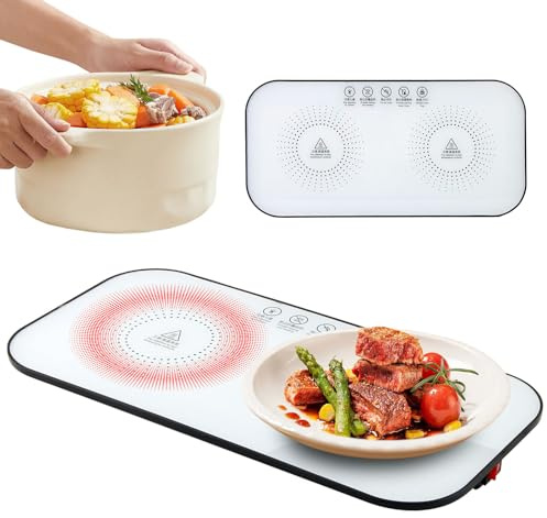Chauffe Plat Electrique, Fancysky 18 * 37 CM Plaque Chauffante Electrique, Plateau Jetable Buffet, Réchauffe Plat, Bain Marie, Pour Appartements, Cuisines, Tables à Manger, Réchauffer Les Plats