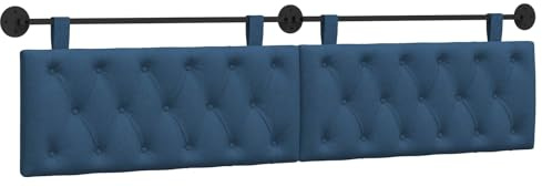 vidaXL Hängendes Kopfteil Blau Stoff, Moderner rechteckiger Wandkopfteilen, gehängtes gepolstertes Design, gemütliche Rückenlehne für Schlichte Schlafzimmerdekoration