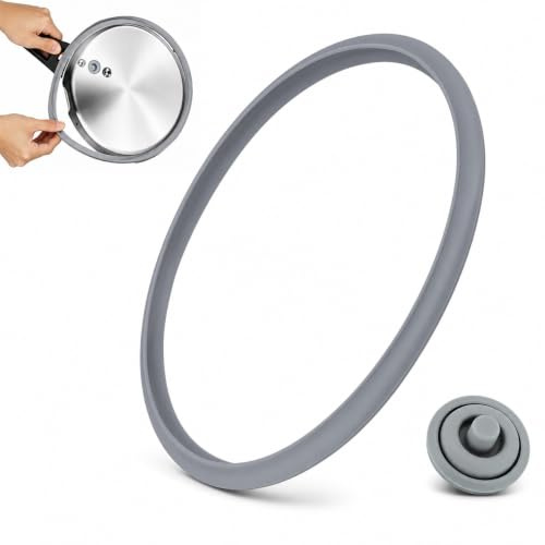 Junta de goma olla wmf Perfect y Perfect Plus Ø22 + valvula wmf Perfect | indicadora de cocción Ø3,junta de goma olla express,repuesto compatible,apto para lavavajillas,Pack de 1