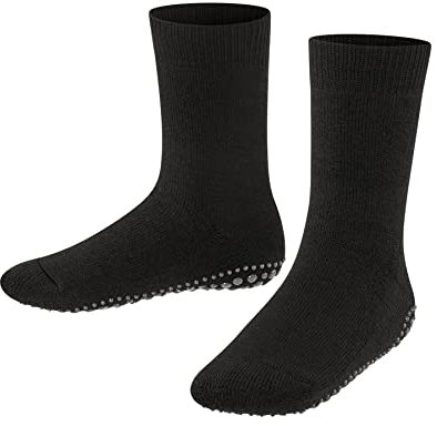 FALKE Unisex Kinder Stoppersocken Catspads K Hp Baumwolle Wolle rutschhemmende Noppen 1 Paar, Schwarz Black 3000, 35/38 EU