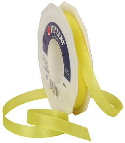 Präsent - EUROPA Geschenkband - gelb - 50-m-Rolle 15 mm