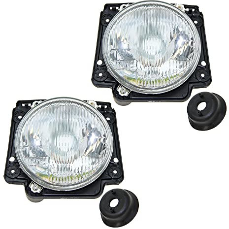ATEC Germany BESTPRICE 2x Hauptscheinwerfer vorne links + rechts H4 Frontscheinwerfer mit Lampenträger, Kompatibel mit VW GOLF II (19E, 1G1)