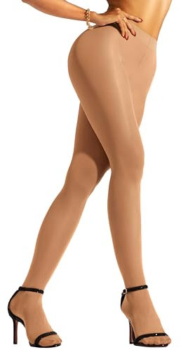 sofsy Collant Femme en Microfibre Opaque – Collant Femme Indéchirable de 40 deniers Chair Natural Beige Nude - Small