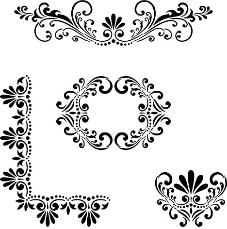 Designer Schablonen Fleur de Lis Schablone Details von (10 mil Kunststoff)