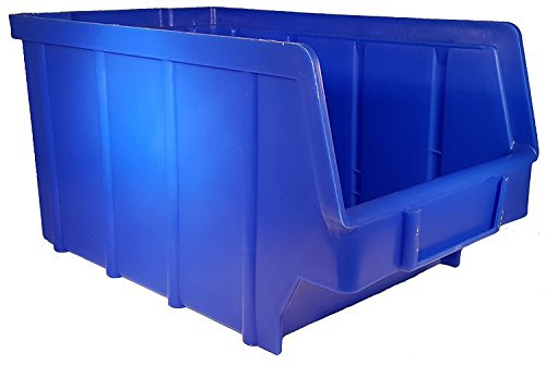 50 Stapelboxen Blau Gr.3 | aus hochwertigem Kunststoff | mit Schildcheneinschub | Lagerkisten | Schraubenbox | Lagerboxen | Sortierbox | Ordnungssystem | Werkstattzubehör | Made in Germany