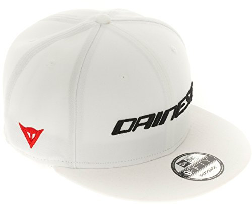Dainese - 9Fifty Wool Snapback Cap, Cappellino Dainese Uomo, Cappello da Baseball con Visiera Rigida, Berretto Estivo Moto con Logo Dainese in Rilievo, Chiusura Posteriore Regolabile, Bianco