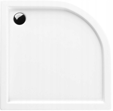 VBChome Acryl-Duschwanne 80x80x14 cm R55 Duschtasse Competia Viertelkreis für Duschkabine Styroporträger extra flach Sanitär-Acryl Duschbecken stabil weiß+ Siphon