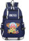 WANHONGYUE One Piece Tony Tony Chopper Anime Backpack Student Schultasche Laptop Rucksäcke Freizeittasche Reiserucksack Daypack Blau-2