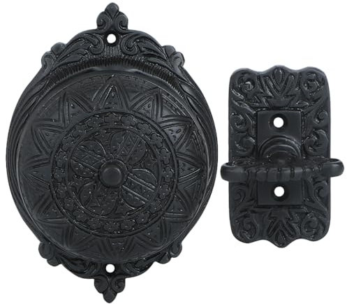 A29 Victorian Twist Doorbell, Wireless Mechanical Chime in Solid Brass, Oil Rubbed Bronze Finish – Wireless, Vintage Doorbell with Manual Hand Turn Chime, Decorative Classic Design - Easy Installation