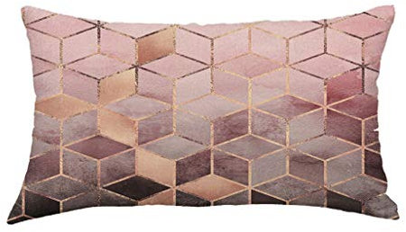 Xmiral Kissenbez黦e Kissenh黮len Geometrische Mosaik Gedruckte Kurzer Pl黶ch Kopfkissenbezug 30x50cm(E)