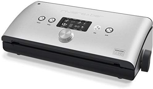 riviera&bar, Appareil de mise sous vide avec dateur intégré, 125W, 5 programmes, 4 vitesses d'aspiration, dimensions compactes, accessoires inclus, pour aliments secs et humides, PSV760