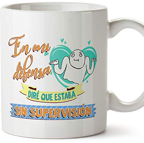MUGFFINS Taza Graciosa En mi Defensa diré Que Estaba sin supervisión - Regalos Divertidos con Frases para Desayuno