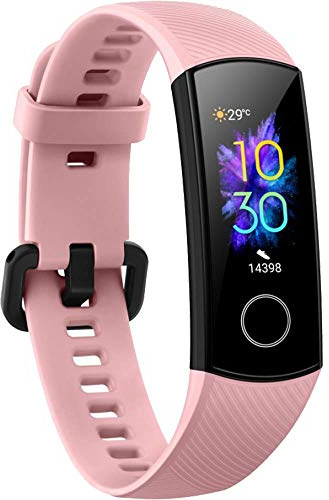 JJA BROS Honor Band 5 Smart Armband Herzfrequenz 0,95 Bunte AMOLED-Anzeige Echtzeit-Herzfrequenzmesser 5ATM wasserdichte Sportuhr (Coral Pink)