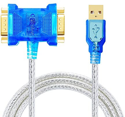 pzsmocn Adapter Cable - USB to RS232 Dual Male DB9 Serial Port Converter with XR21V1412 Chipset, LED Indicators, Supports Windows 10, 8, 7, XP, Vista, Linux, Mac, SCM, Arduino, RRI and Android, etc.