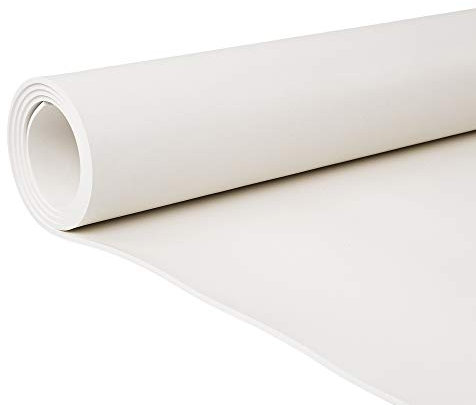 2m² Gummiplatte aus EPDM - 3 mm Stärke - 1,40 m x 1,43 m - Weiße Gummimatte geeignet für Lebensmittel nach FDA - Glatte Vollgummi Matte - ozon- und witterungsbeständig