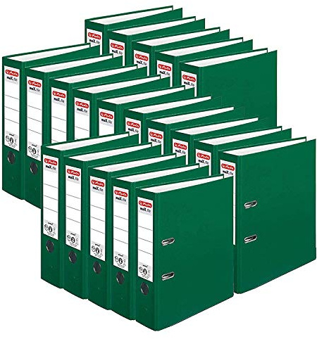 Herlitz Ordner maX.file protect A4 (8 cm mit Einsteckrückenschild) 20er Pack (Grün)