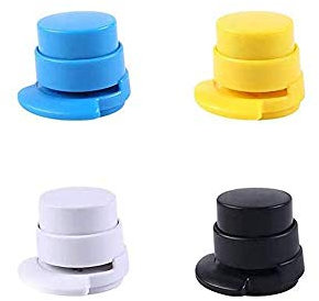 Klammerloses Heftgerät - WENTS Superior Büroklammer Ohne Klammern Tragbarer Nadelloser Hefter Umweltschutz für Büro Zuhause Studium Leicht Zu Tragen (Zufällige Farbe) 4 Stück