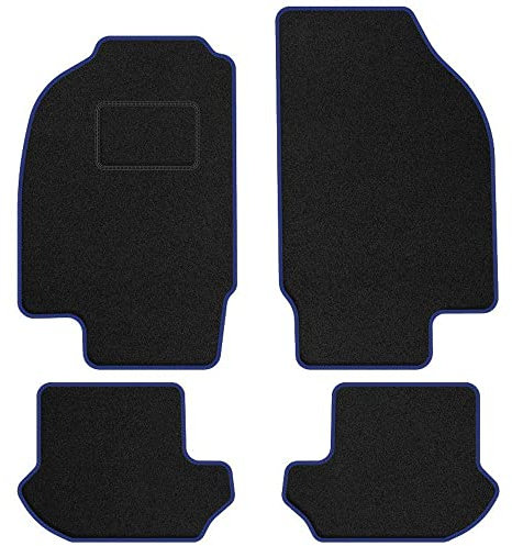 MOTOS Velours Standard Velours-Fußmatten passend für Ford Ka I 2004-2008 nach Facelift, 4 Klettbefestigungen - Standard, Gewebt, Blau fußmatten auto - Erleben Sie neuen Fahrkomfort mit einem Velours-a