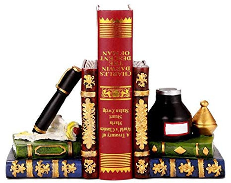 Panalaka Kreative Resin Bookends Stift Tinte Buch Ends Buch-Standplatz Crafts Study Wohnzimmer Office Desktop Dekoration Ornamente (Color : Multi-Colored)
