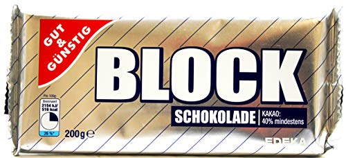 Gut & Günstig Blockschokolade, 10er Pack (10 x 200g)